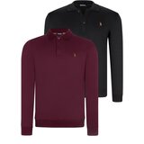 Dewberry DOUBLE SET V4007 MEN'S SWEATSHIRT-PURPLE-BLACK | Shoptok.si