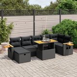vidaXL 8-dijelni set vrtnih sofa od poliratana s jastucima crni | shoptok.hr