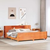  Posteljni okvir brez vzmetnice vošč. rjav 180x200 cm borovina | Shoptok.si