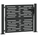 vidaXL Vrtna vrata Crna 105 x 100 cm Čelik s praškastim premazom | shoptok.hr