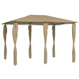 Paviljon Sjenica s navlakama za stupove 3x4x2,6 m smeđe-siva 160 g/m² | shoptok.hr
