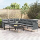 vidaXL Kutna vrtna sofa antracit od čelika i tekstilena Cijene