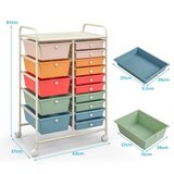  Kolica s 15 ladica, bočna kolica s 15 ladica, višebojna, dim. 62,5 x 37 x 87 cm | shoptok.hr