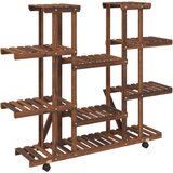  Stalak za cvijeće s kotačima 110x25x115 cm od masivne jelovine | Eponuda.com