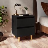  Noćni ormarići s nogama od borovine 2 kom crni 40 x 35 x 50 cm | shoptok.hr