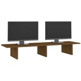  Stojalo za zaslon medeno rjavo 100x27x15 cm trdna bor | Shoptok.si