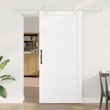 vidaXL Drsna vrata s kompletom strojne opreme Bela 93x202 cm Masivni les bor, Notranja vrata “ORKDAL” Bela 93x202x4 cm Masivni les bor Cene