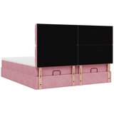  Okvir kreveta s madracima ružičasti 200x200cm baršunasti | shoptok.hr