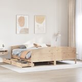 vidaXL Posteljni okvir brez vzmetnice 160x200 cm trdna borovina | Shoptok.si