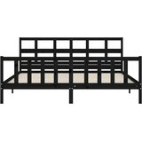  Okvir za krevet s uzglavljem crni 200 x 200 cm od masivnog drva | Eponuda.ba
