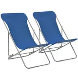vidaXL sklopive stolice za plažu 2 kom čelik i tkanina oxford plave