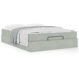 vidaXL Konstrukcija postelje Svetlo siva 140 x 200 cm Žamet | Shoptok.si