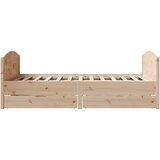 vidaXL Okvir kreveta bez madraca 135 x 190 cm od masivne borovine | shoptok.hr