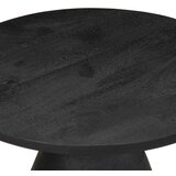 vidaXL stranska miza črna Ø50x40 cm masivni les Mango | Shoptok.si