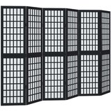 vidaXL Paravan 6-delni črn trden les pavlovnije | Shoptok.si