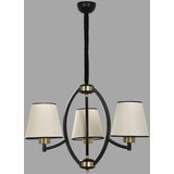  Paul 3 lü siyah avize açık hasır abajurlu BeigeBlackGold Chandelier | ePonuda.com