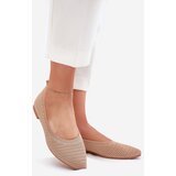 Boto Mesh Fabric Women's Ballet Flats Dark Beige Sarina | shoptok.hr