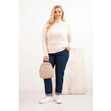 Kesi Włoski Plus Size women's sweater in classic cut viscose beige | Shoptok.si