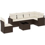  7-dijelni set vrtnih sofa od poliratana s jastucima smeđi | shoptok.hr