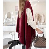 Gemre Burgundy fringe throw June | shoptok.hr
