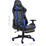 vidaXL Okretna igraća stolica s osloncem za noge plava PVC | shoptok.hr