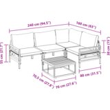 vidaXL Sjedeća garnitura za vrt 6 pcs Antracitno siva Čelik | shoptok.hr