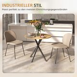  Okrugli kuhinjski stol 80 cm kompaktna ploča iverica metal bijeli hrast + crna | shoptok.hr