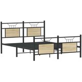  Posteljni okvir brez vzmetnice hrast 137x190 cm inženirski les, (21829263) | Shoptok.si