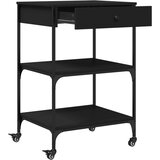  Kuhinjska kolica crna 60 x 48 x 89,5 cm od konstruiranog drva | Eponuda.com