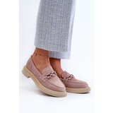 S. BARSKI Women's Suede Loafers with Flat Heels and Decorative D&A Cene