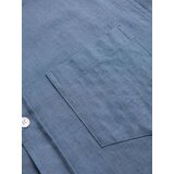 Ombre Men's SLIM FIT shirt in decorative fabric with pocket - blue OM-SHCS | Shoptok.si