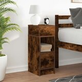 vidaXL Nočna omarica z predalom dimljeni hrast 25x31x66 cm | Shoptok.si