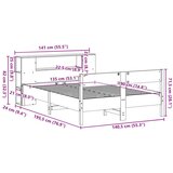 vidaXL Knjižna postelja brez vzmetnice 135x190 cm trdna borovina | Shoptok.si