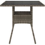  Vrtni stol sa staklenom pločom sivi 80x80x75 cm od poliratana | shoptok.hr