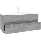  Ormarić s ugrađenim umivaonikom boja sivog hrasta sonome drveni Siva 100 x 38.5 x 45 cm | Shoptok.si