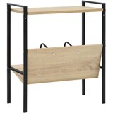 Police za knjige s 2razine crni i boja hrasta 52x28x59cm drvene | shoptok.hr