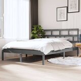  Posteljni okvir siv iz trdnega lesa 135x190 cm 4FT6, (20645086) Cene