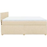 vidaXL Box spring postelja z vzmetnico krem 180x200 cm blago, (21306213) | Shoptok.si