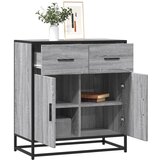 vidaXL Komoda siva sonoma 68x35x76 cm inženirski les in kovina Cene