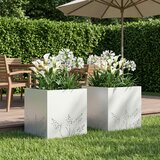 Vrtna saksija 2 kom. Bijela 50 x 50 x 49 cm Čelična vrata | shoptok.hr