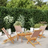 Maison Chic Zložljivi Vrtni Stoli - Stol za vrti 4 kosi taupe blago in trden les JS2885, (21876140) | Shoptok.si