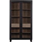 WOOOD Črna vitrina iz masivnega bora 110x200 cm Goos – Cene
