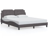 Maison Chic Posteljni okvir - Dvoposteljna postelja - Zakonska postelja z vzglavjem siv 160x200 cm umetno usnje-J6047, (21768586) | Shoptok.si