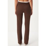  Woman's Brown Detailed Knitted Trousers | Shoptok.si