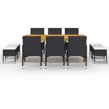  The Living Store Vrtna jedilna garnitura 11-delna črna - Jedilna Garnitura, (21449352) | Shoptok.si