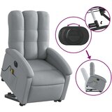  Električni masažni naslonjač na podizanje tkanina svjetlosivi | shoptok.hr