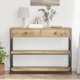  Konzolna stolica s ladicama hrast artisan 100 x 28 x 75 cm | shoptok.hr