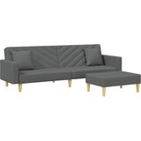 Maison Chic kavč - Sofa - Kanape dvosed z blazinami in stolčkom za noge temno sivo blago, (21727860) Cene