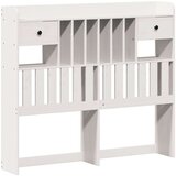 vidaXL Knjižna postelja brez vzmetnice bela 135x190 cm trdna borovina | Shoptok.si