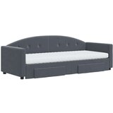  Izvlečna dnevna postelja s predali temno siva 80x200 cm žamet, (20937292) | Shoptok.si